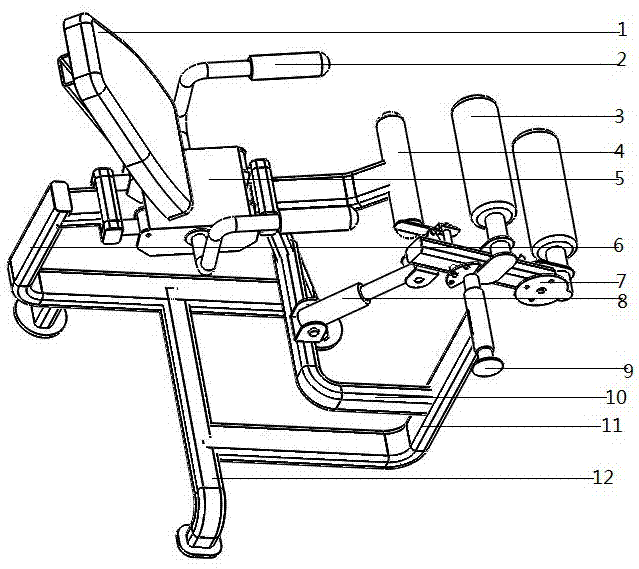 问鼎娱乐 一种液压型坐式卷腿健身器械的制作方法