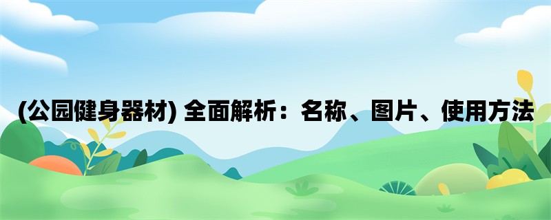 (公园健身器材) 全面解析：名称、图片、使用方法